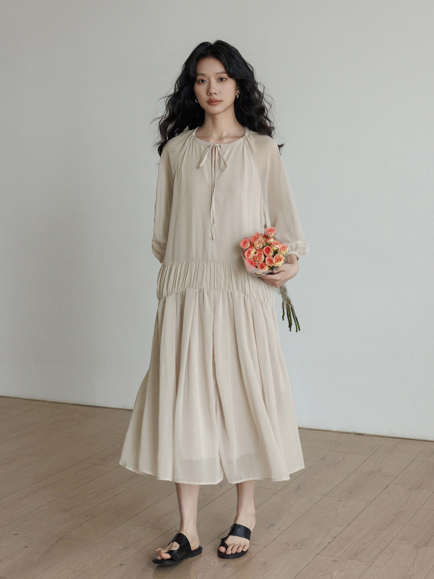 Feminine Tiered Long Dress VAS0197