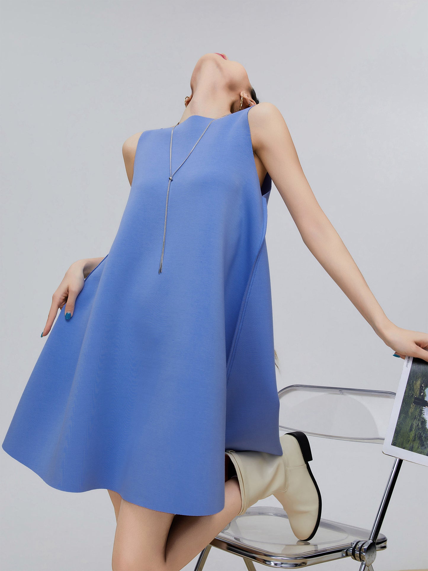 Back Ribbon Sleeveless Mini Dress FER0306