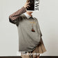 Vintage Gray T-Shirt / Light Brown Pleated Skirt LLA0509