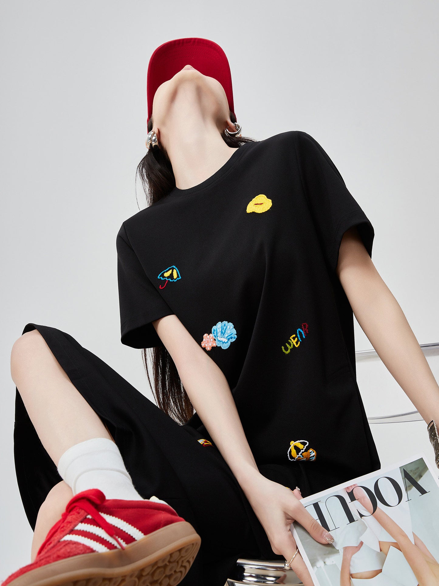 Embroidered T-Shirt Dress FER0104
