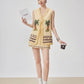 Palm Tree Embroidered Vest / Mini Skirt FER0247