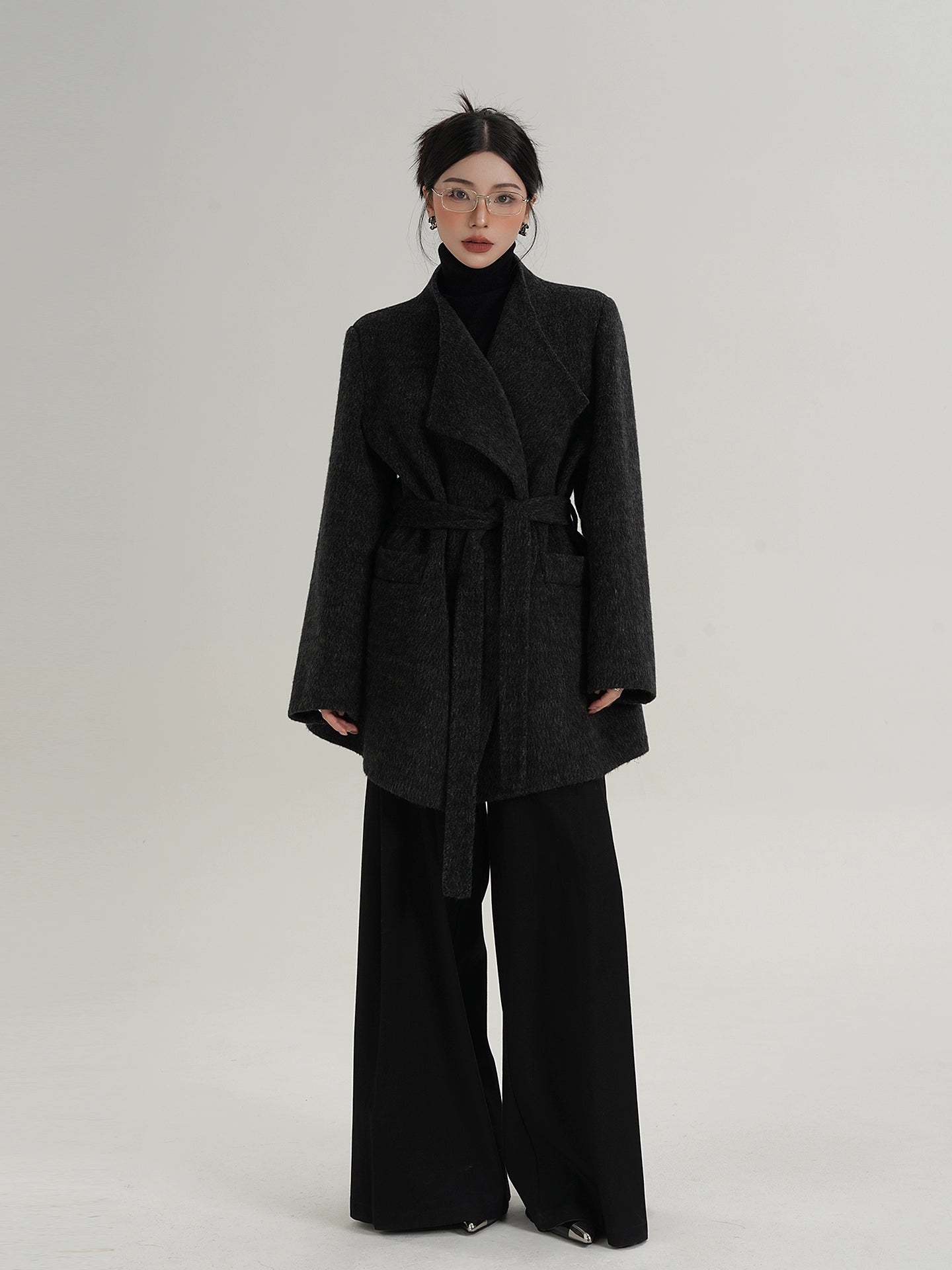 Waist Belt Wool Coat SRS0389