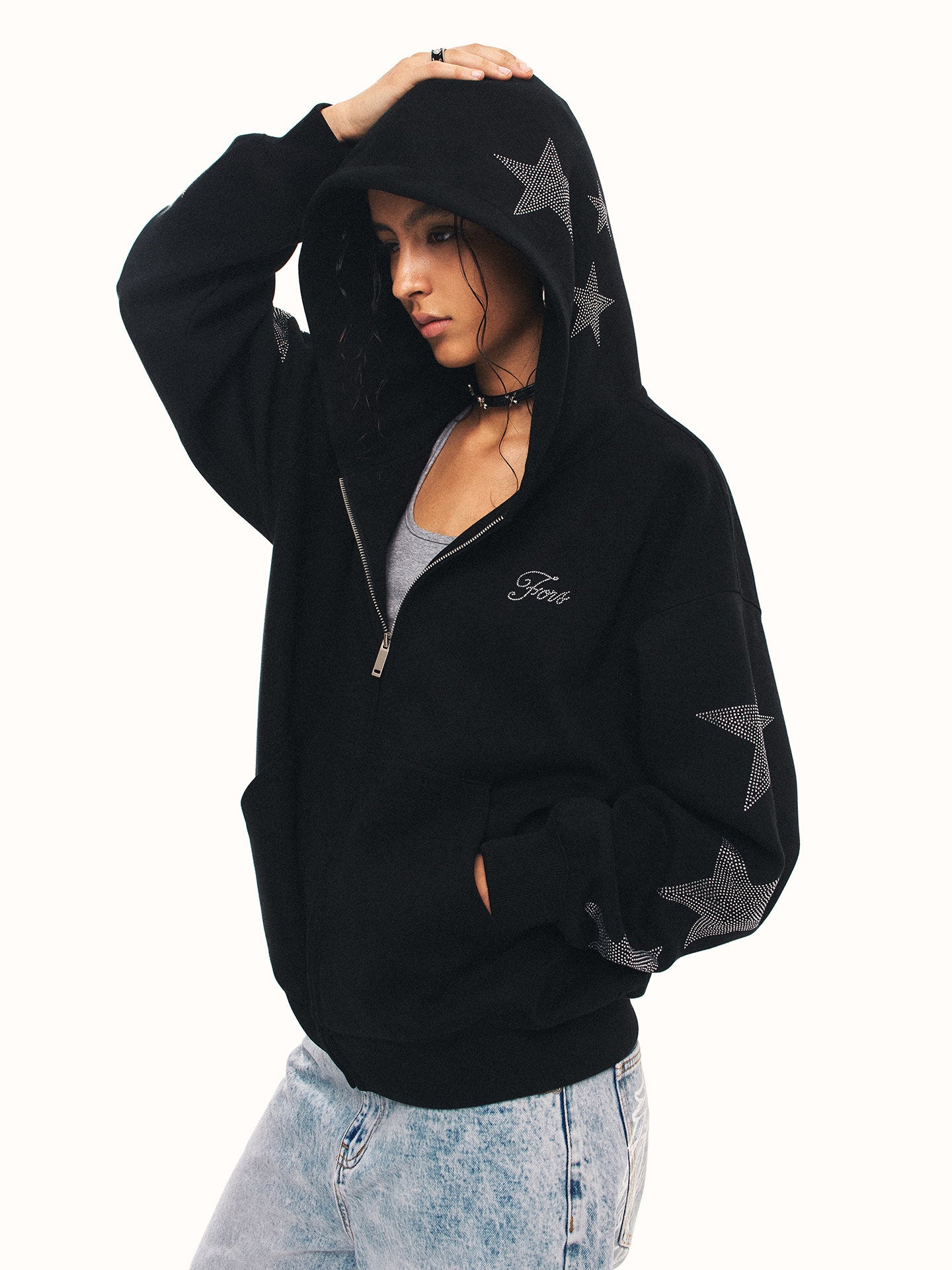 Star Rhinestone Hoodie ZTS0028