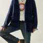 No Collar Fringe Knit Jacket LLA0404