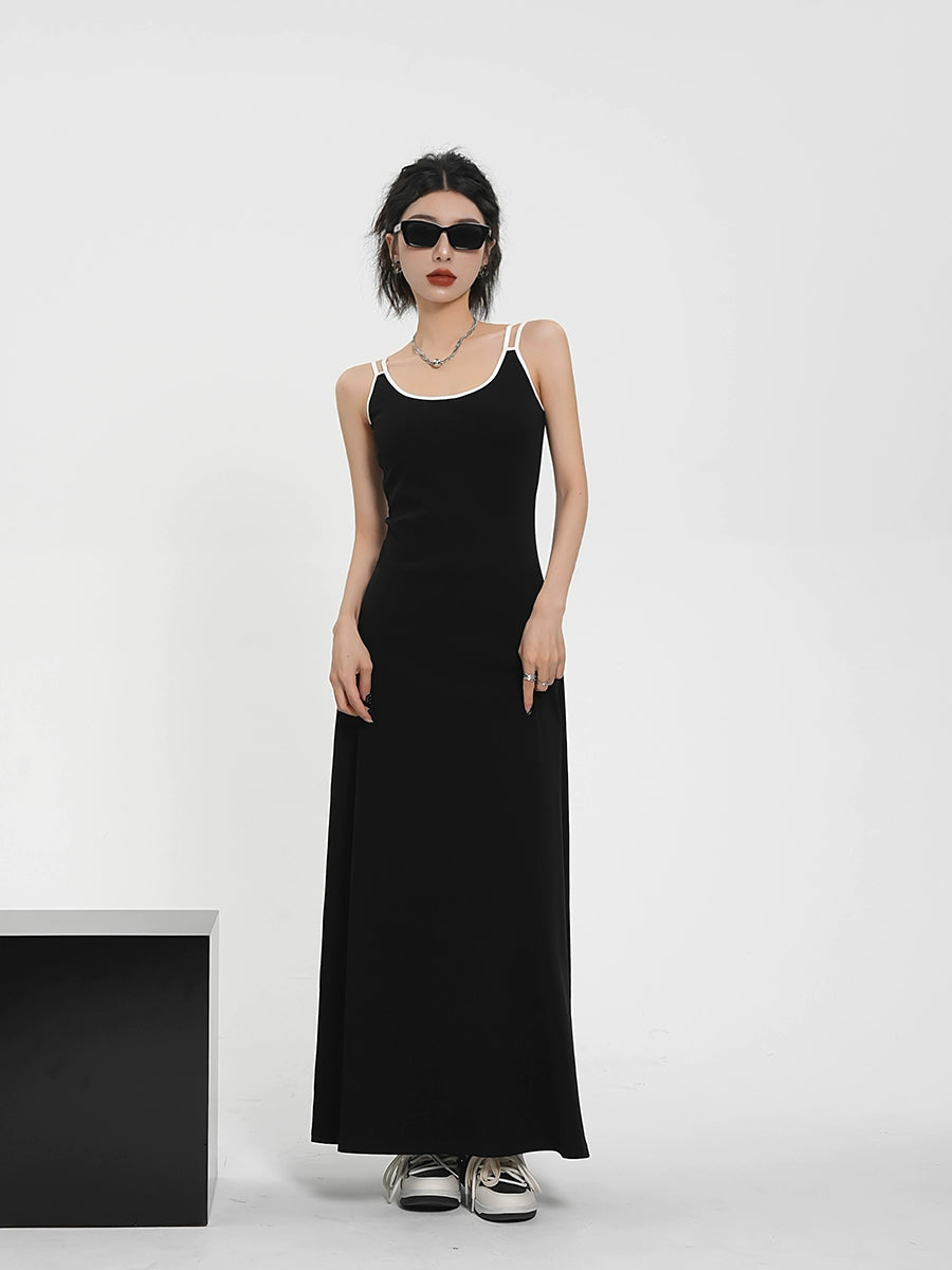 Street Style Slim Bicolor Dress SRS0286