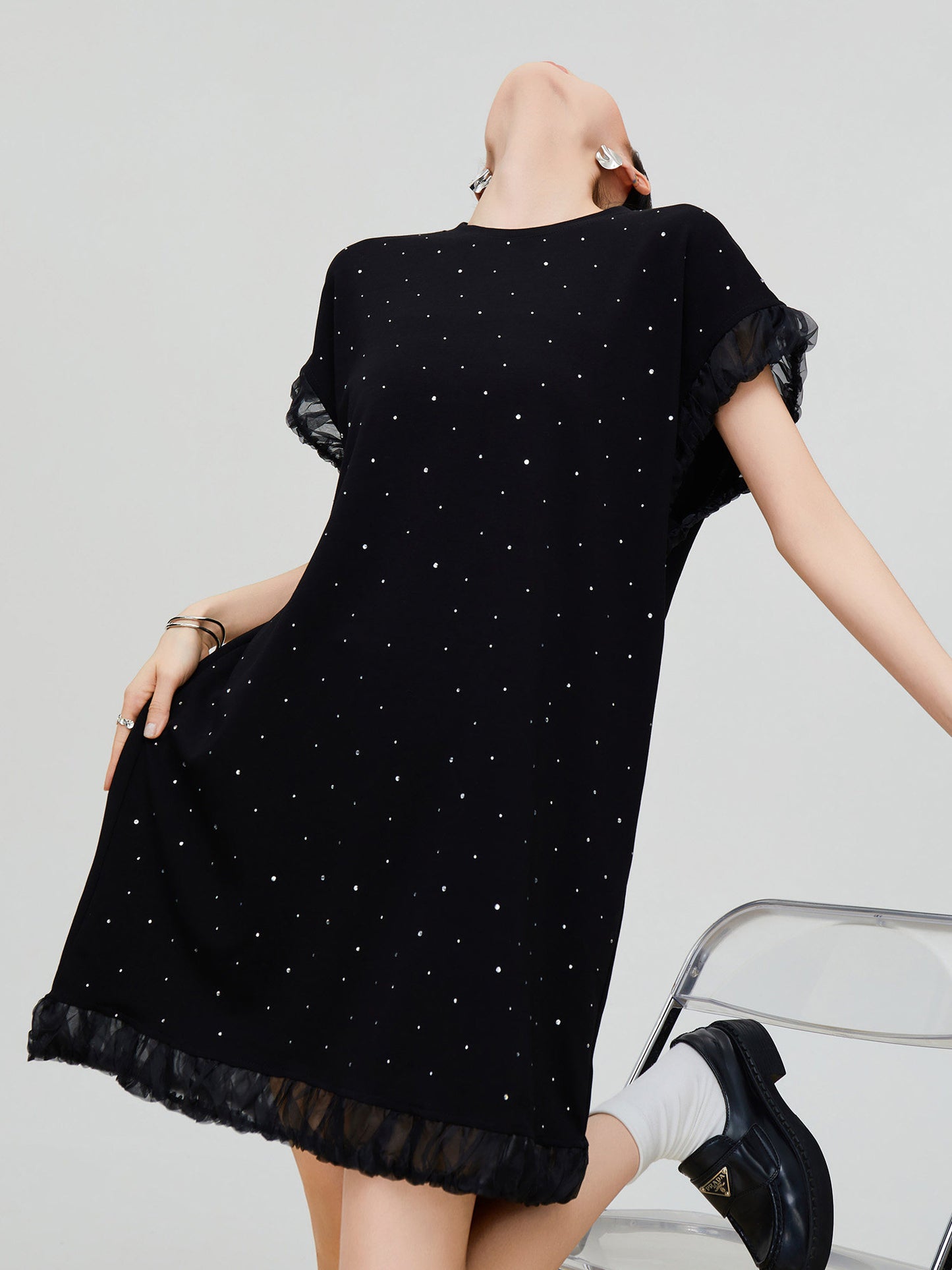 Dot Tulle Layered Dress FER0335