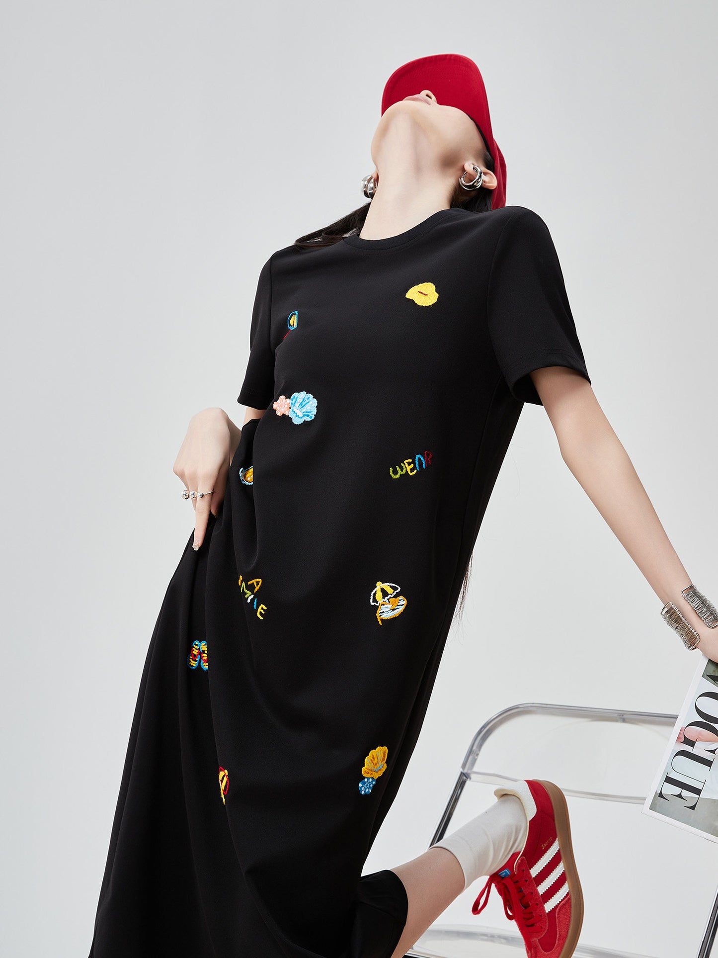 Embroidered T-Shirt Dress FER0104
