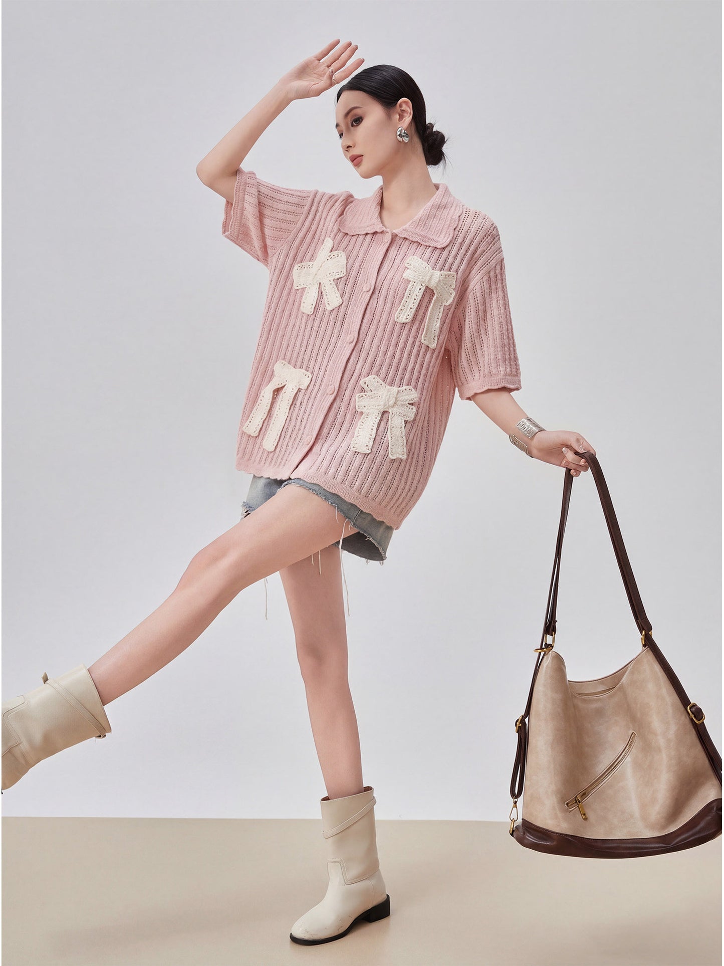 Ribbon Motif Knit Top FER0084