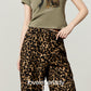 Leopard Graphic Short-Sleeve Cropped T-Shirt / Leopard Long Pants LLA0659