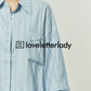 Light Blue Stripe Shirt / Loose Shorts LLA0055