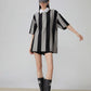 Wide Stripe Short-Sleeve Polo Top FER0309