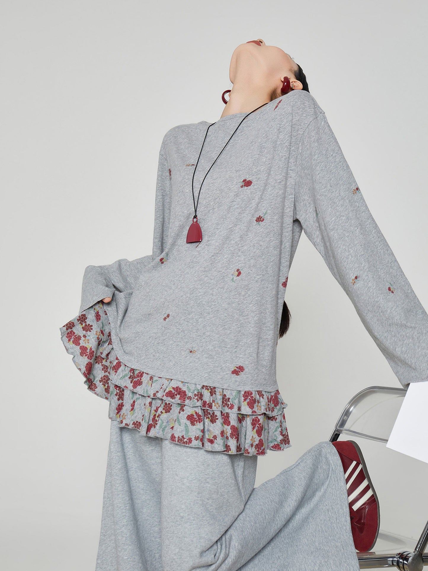 Patchwork Double-Layer Long-Sleeve T-Shirt FER0390