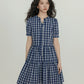 Tiered Check Shirt Dress VAS0086