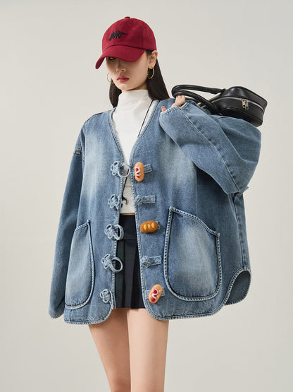 Duffle Button Denim Jacket FER0386