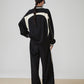 Color-Contrast Collared Long-Sleeve / Casual Wide Pants  FER0378