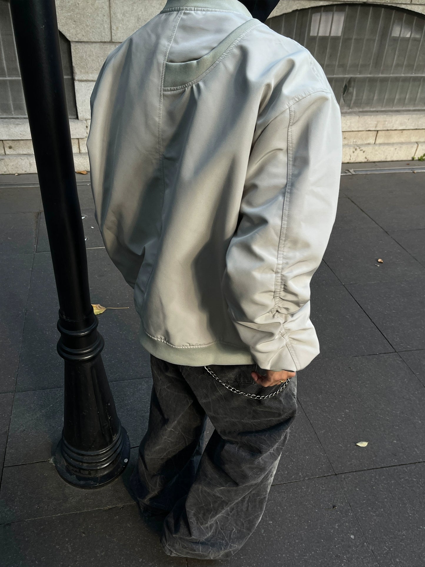 Leather MA-1 Bomber Jacket FLG0010