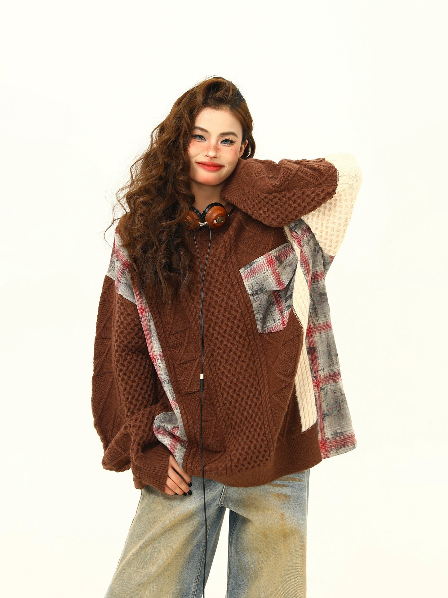 Street Patchwork Design Knit WDZ0041