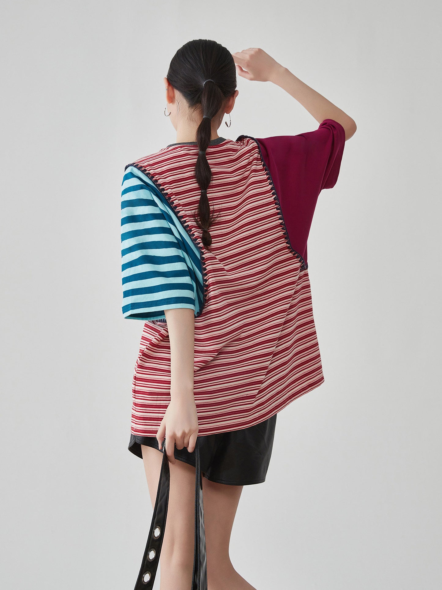 Patchwork-Style Oversized T-Shirt FER0246