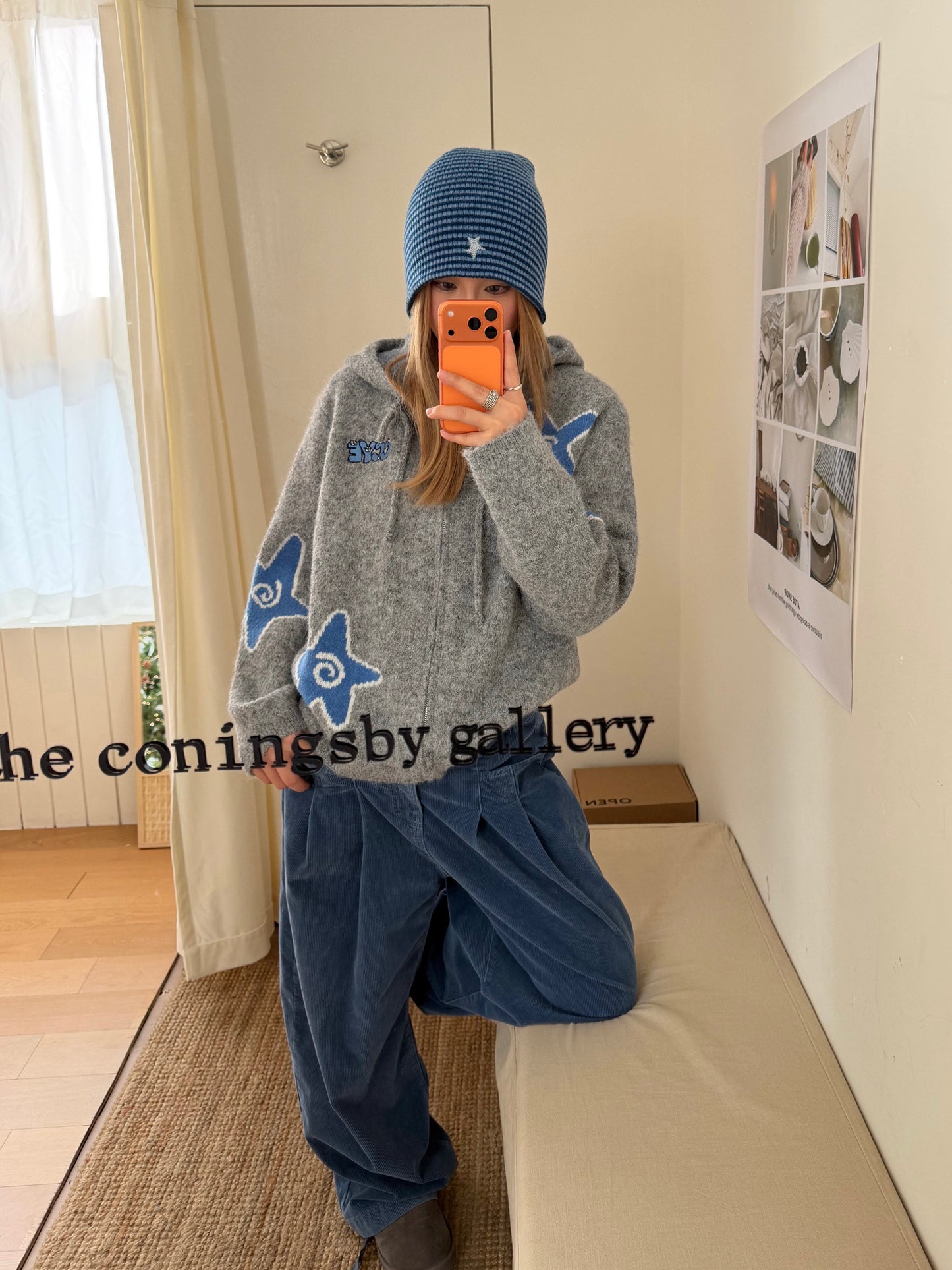 Star Hoodie Knit Jacket CYE0094