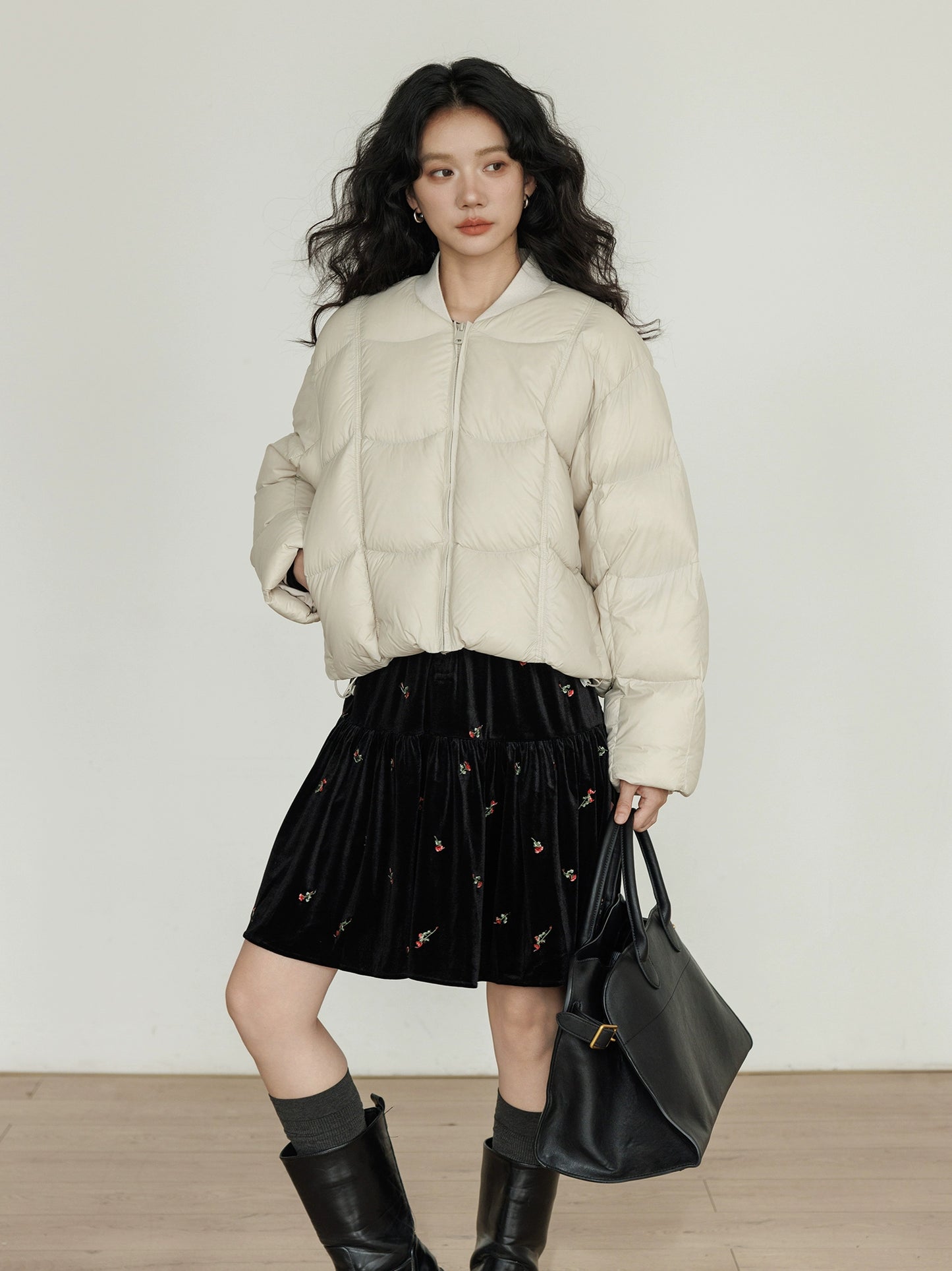 Crew Neck Short Puff Jacket VAS0176
