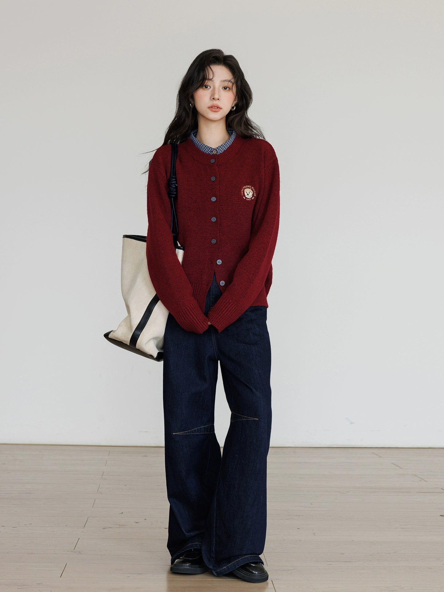 Round Neck Long Sleeve Knit Cardigan VAS0139