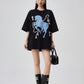 Blue Horse Graphic T-Shirt Dress FER0215