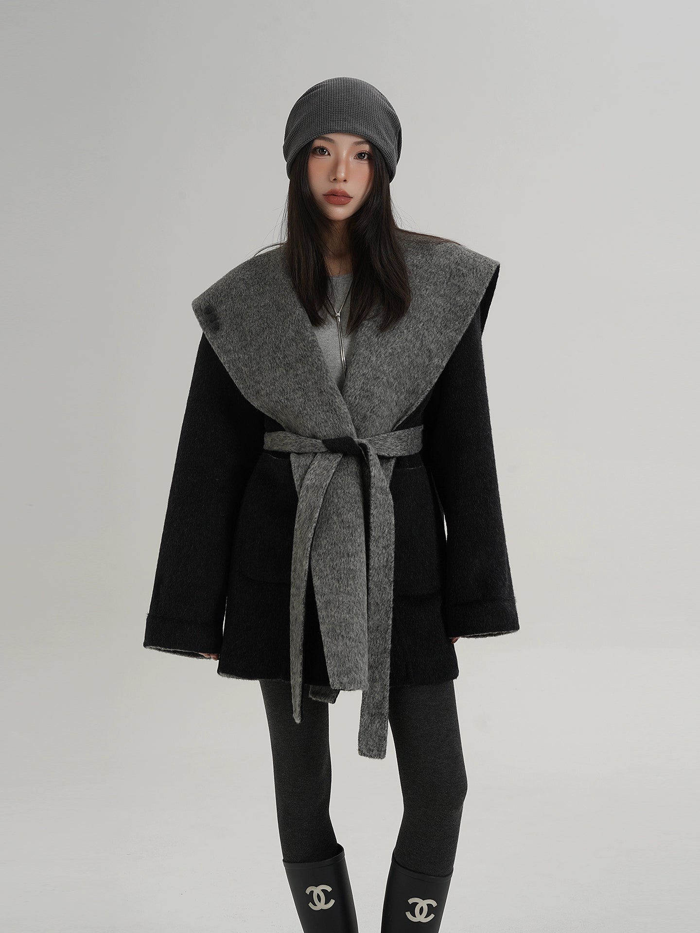 Drop Shoulder Mid Length Coat SRS0388