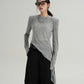 Asymmetry Crew Neck Tops SRS0331