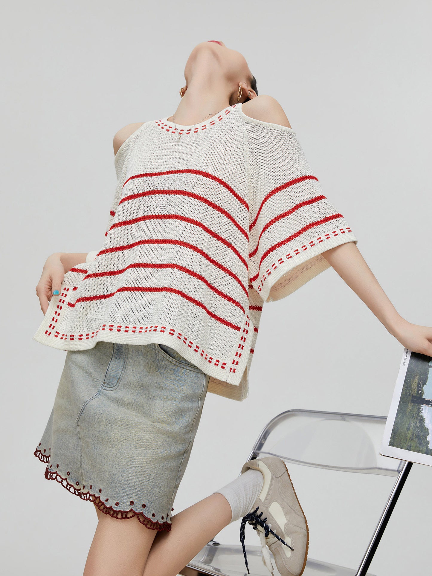 Open-Shoulder Summer Knit FER0268