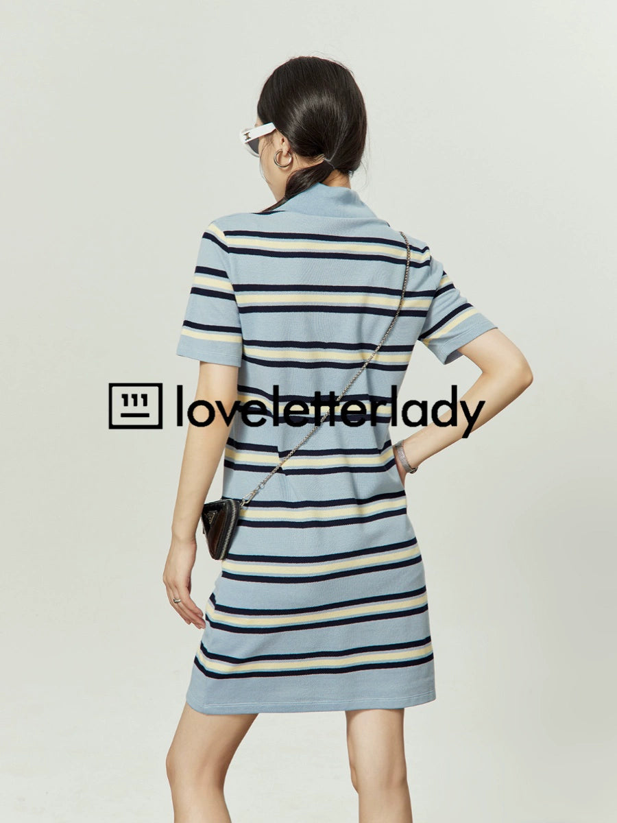 Polo Border Knit Dress LLA0094