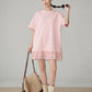 Pink Lace Docking T-Shirt Dress FER0212
