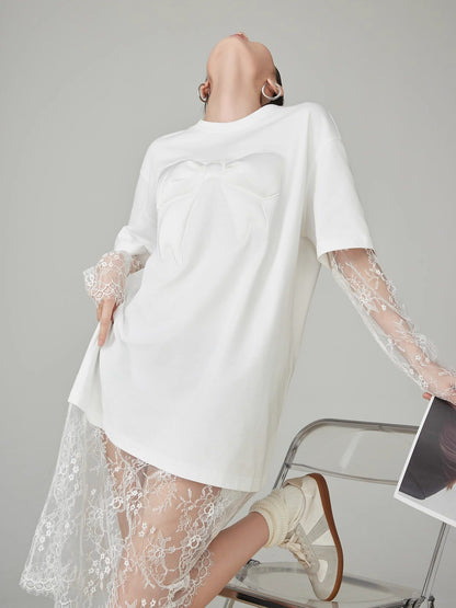 Lace Docking T-Shirt Dress FER0150