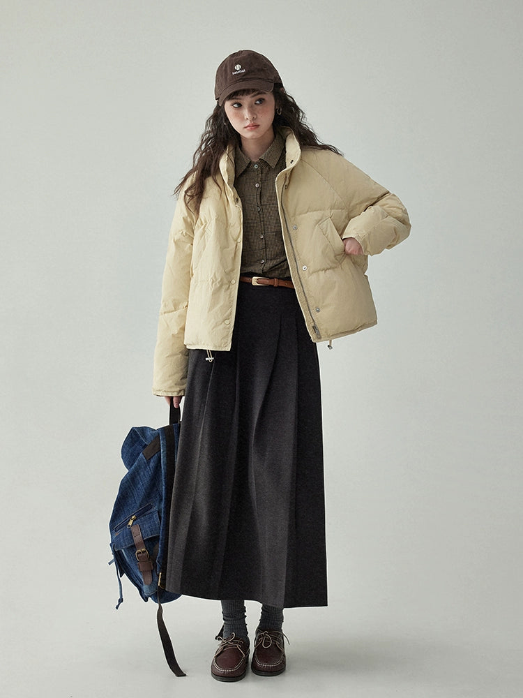 Stand Collar Short Down Jacket AMU0048