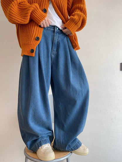 Retro Washed Blue Wide Jeans DAZ0001