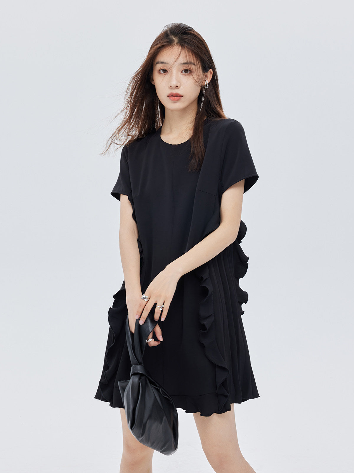 Side Ruffle Frill Mini Dress SHN0052