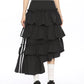 Asymmetry Side Line Tiered Long Skirt BGS0043