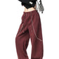 Color Contrast Stitch Sweat Pants ICM0105