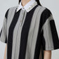 Wide Stripe Short-Sleeve Polo Top FER0309