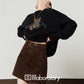 Tiger Round-Neck Knit / Leopard Mini Skirt LLA0633