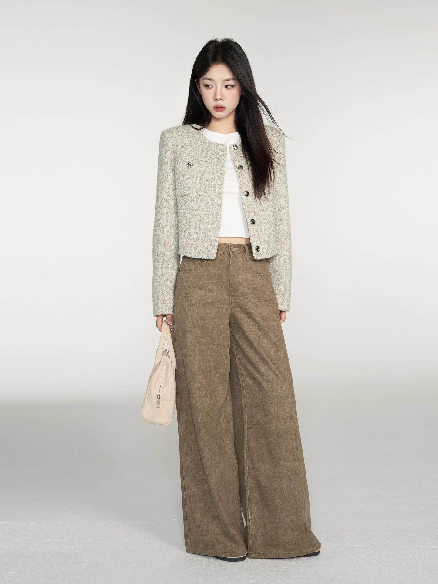 Feminine Short Tweed Jacket WDB0019