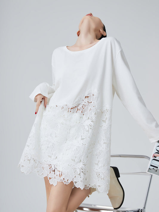 White Lace Docking Top FER0239