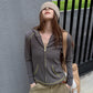 Rib Zip-Up Slim Hoodie WWP0014