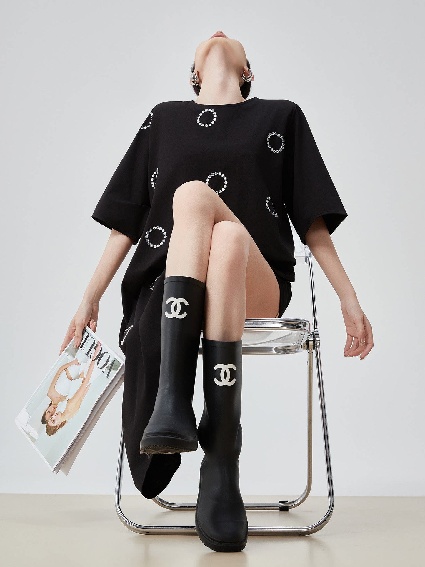 Asymmetry Round-Neck T-Shirt Dress FER0131