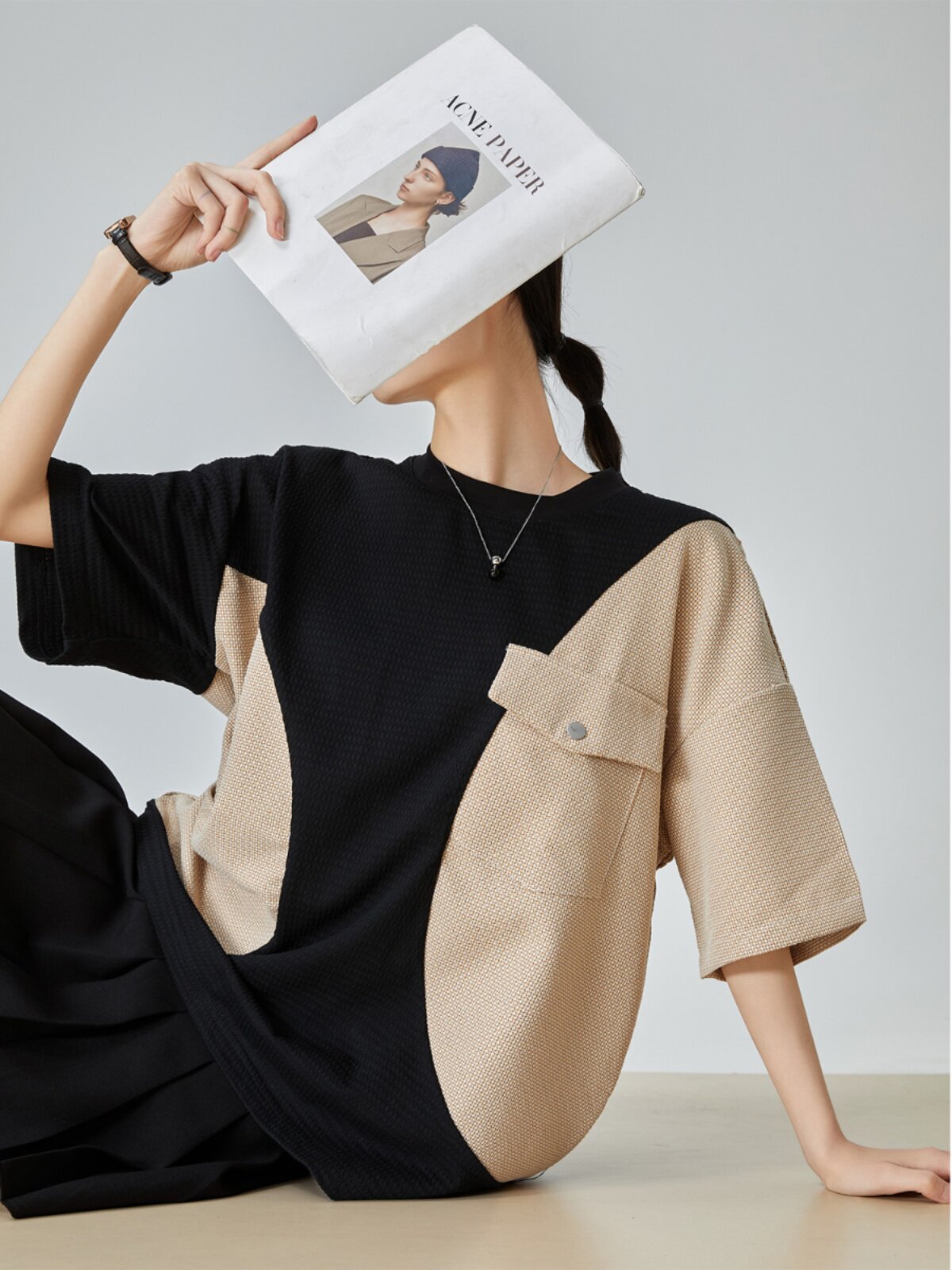 Color Blocking Short Sleeve T-Shirt FER0067