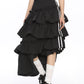 Asymmetry Side Line Tiered Long Skirt BGS0043