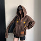 Patch Embroidered Distressed Hoodie  YLS1047