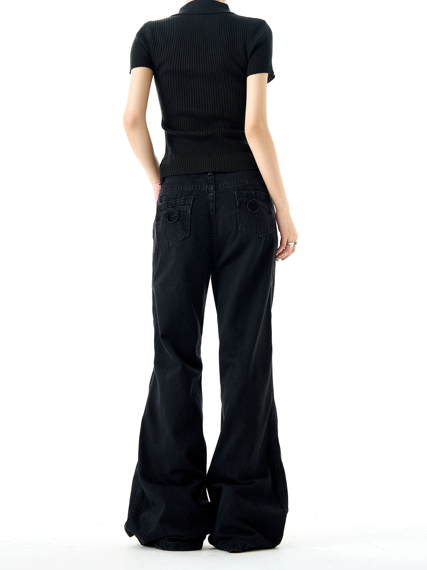 Retro Patchwork Flared Jeans MAD0002