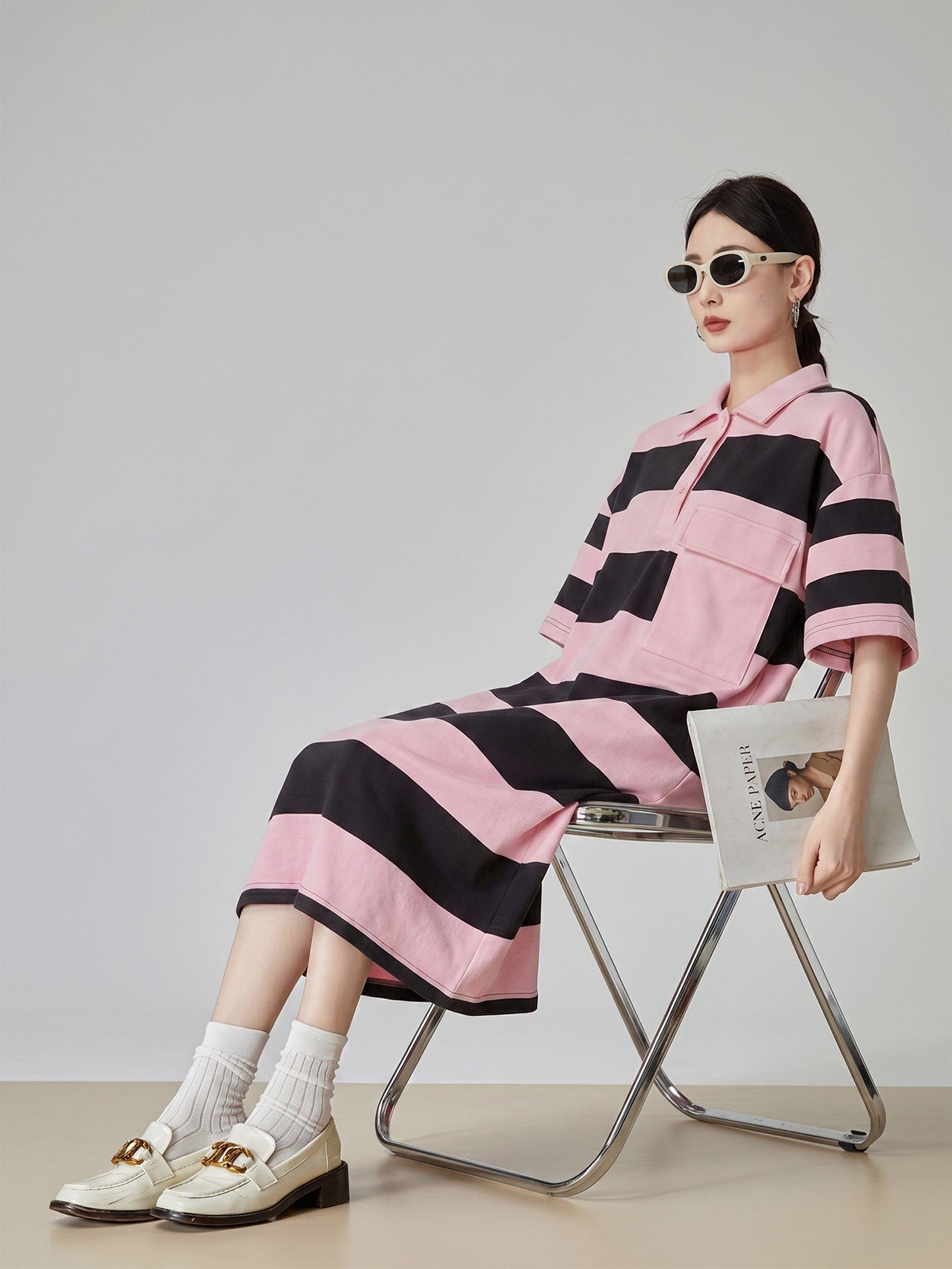 Border Polo Long Dress FER0213