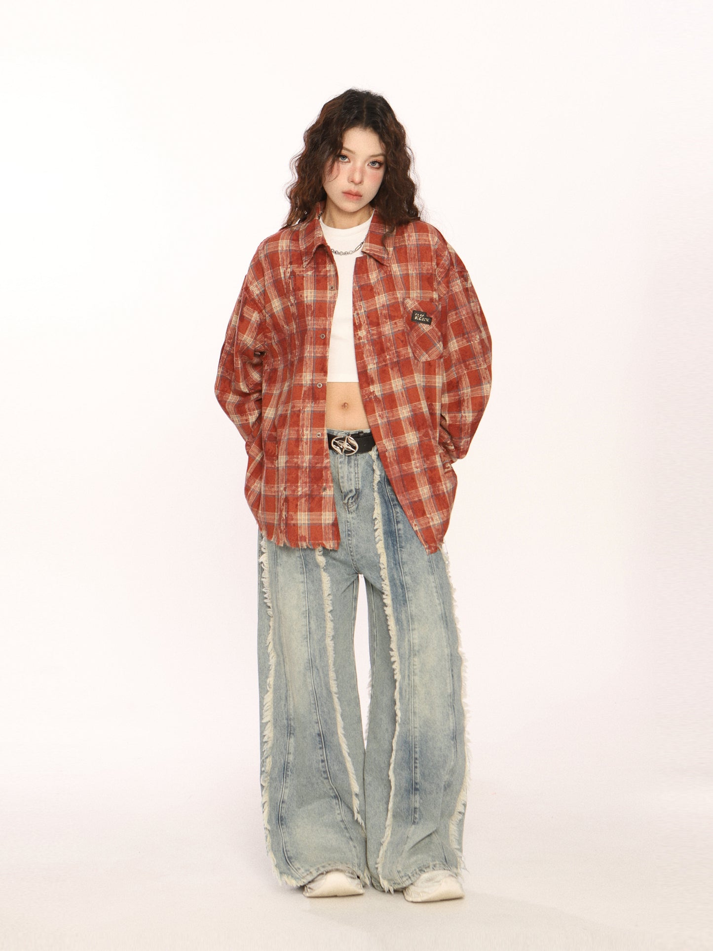 Retro Plaid Distressed Shirt BGS0044
