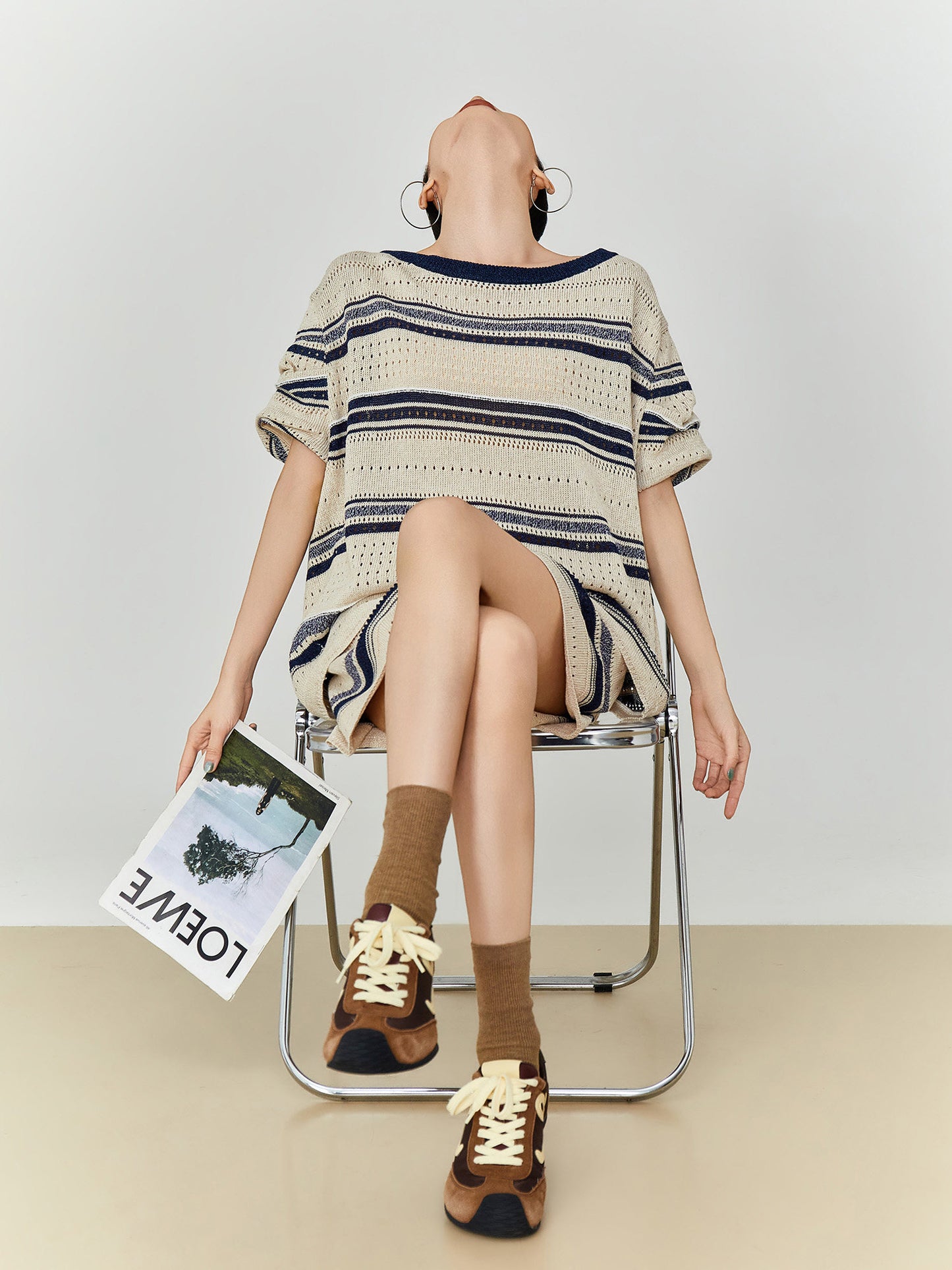 Openwork Knit Summer Top / Short Pants FER0355